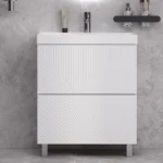 Тумба EDGE 700-0-2, 70 см, универсальная установка, цвет белый, 2 ящика, с раковиной 9696