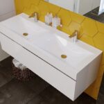 Комплект тумбы навес. PULSUS 1400-0-2 (2 ящика) белый,  с умыв. PULSUS
