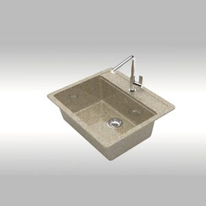 Мойка кухонная L9/G34 песочная глянцевая 570×505 мм