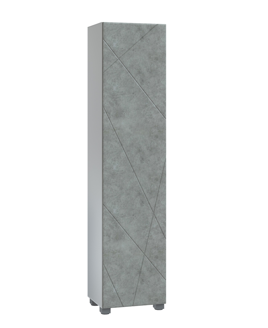 thumb.2e879325eebbc4bce4f48eda7f1963b981dc26c2.jpg.rf Пенал Geometry 450, 45 см, напольный, цвет бетон, 1 дверь, 4 полки, отделение для швабры, в разобранном виде — изображение 1