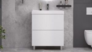 Комплект тумбы навес./напол. EDGE 600-0-2 (2 ящика) белый,  с умыв. 9696