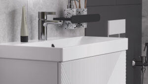 Комплект тумбы навес./напол. EDGE 600-0-2 (2 ящика) белый,  с умыв. 9696 — изображение 3