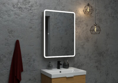 Зеркальный шкаф с подсветкой ENIO 50×80 см, сенсорное управление, холодный свет — изображение 7
