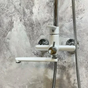 Тропический душ со смесителем (HB557-8) HB24557-8 белый/хром HAIBA, 3-режимная лейка — изображение 11