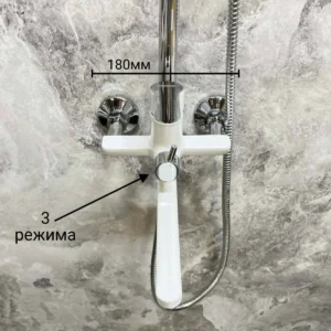 Тропический душ со смесителем (HB557-8) HB24557-8 белый/хром HAIBA, 3-режимная лейка — изображение 6