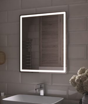 Зеркало с подсветкой Geometry Comfort 60×70 см, управление на взмах, нейтральный свет, антизапотевание — изображение 2