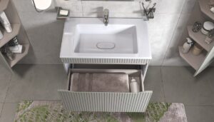 Комплект тумбы с раковиной Alba 800-0-1 (Madera Modul) навесная тирамису — изображение 2