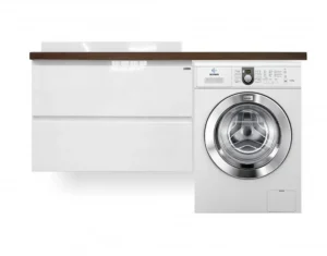 Тумба Malibu Luxe 155 см, подвесная, цвет белый, 2 ящика, с раковиной Малибу, ориентация левая — изображение 5