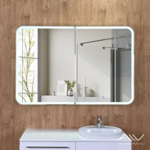 Зеркальный шкаф с подсветкой Cosmetic 120×80 см, сенсорное управление, холодный свет — изображение 2