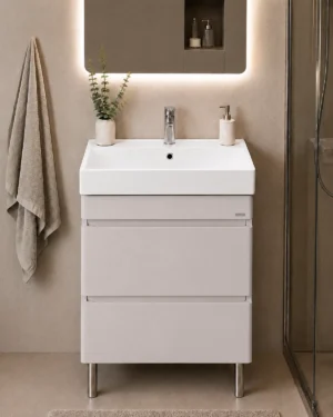 Тумба напол. Бриони 60 (крем/эмаль) 2 ящика с умыв. KERAMA MARAZZI Cubo